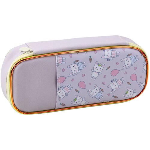  Children&amp;#039;s School Pencil Case with Bunnies, Roomy, Purple, 24cm Slike