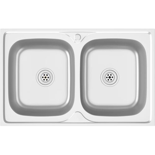 vidaXL Kuhinjski sudoper s dvije kadice srebrni 800x500x155 mm čelični Cene