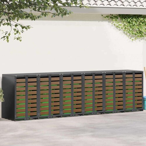 vidaXL Skladi&scaron;tenje kanti za 3 kante Antracit 340 x 77.5 x 115.5 cm Cijene