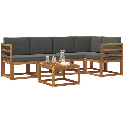  Set vanjskih sofa 6 kom. Prirodna i antracit Slike