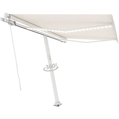  Ročno zložljiva tenda z LED lučmi 350x250 cm krem, (20965992) Cene