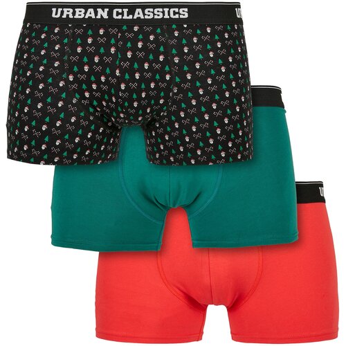 UC Men Organic X-Mas Boxer Shorts 3-Pack Nicolaus AOP+TreeGreen+Popred Slike