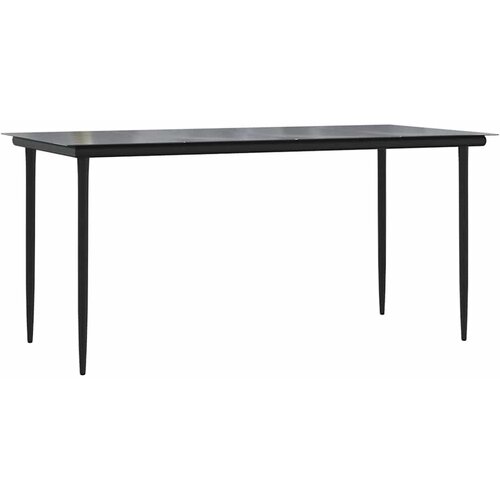  5-dijelni vrtni blagovaonski set od poliratana crni Crna Dužina stola 160 cm Slike