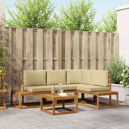  Set vanjskih sofa s jastukom 5 Komad Prirodna i bež Cene