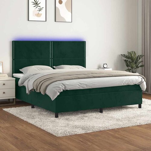  box spring s madracem LED tamnozeleni 180x200 cm bar&scaron;un Cijene