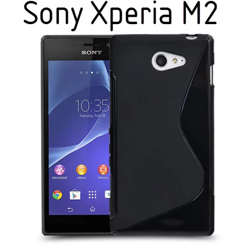  Gumijasti / gel etui S-Line za Sony Xperia M2 - črni
