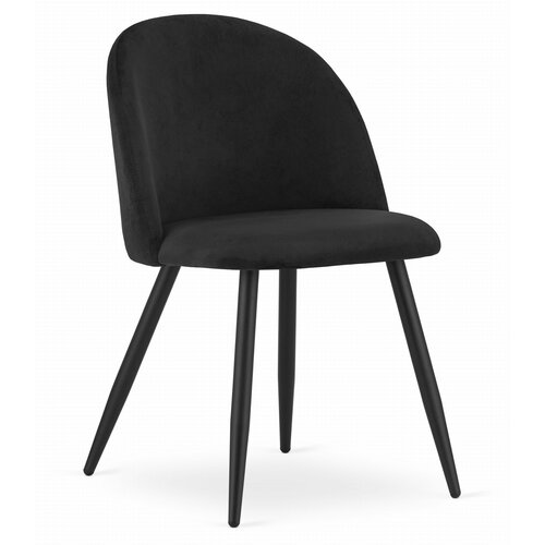 Brandless Stol BELLO - črn žamet / črne noge x 1, (22044084) Slike