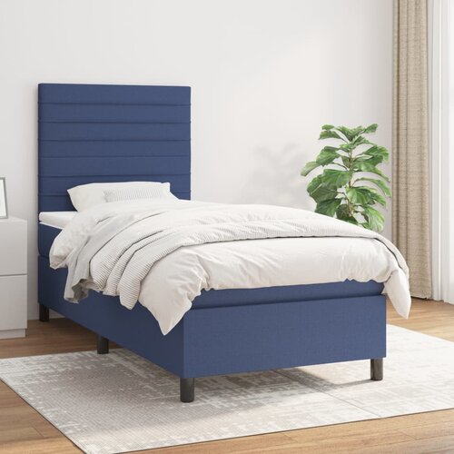 The Living Store Box spring postelja z vzmetnico moder 90x200 cm blago - Box Spring Postelja, (21501170) Slike