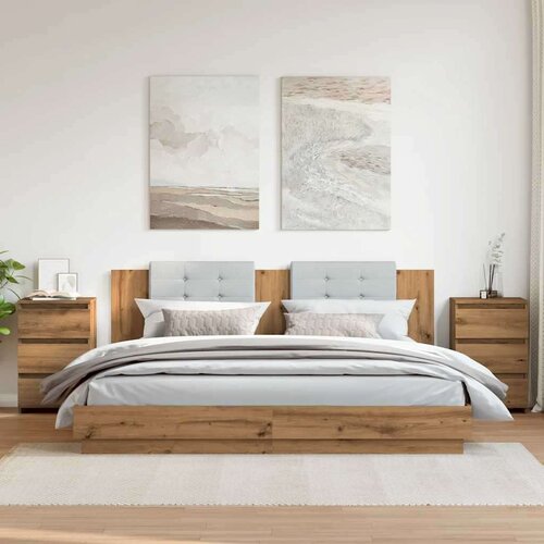 VidaXL Noćni ormarići 2 kom Artisan hrast 40x35x62,5 cm izrađeno drvo Slike