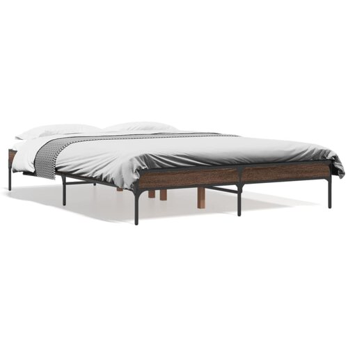 VidaXL Okvir kreveta boja hrasta 120x200 cm konstruirano drvo i metal Slike