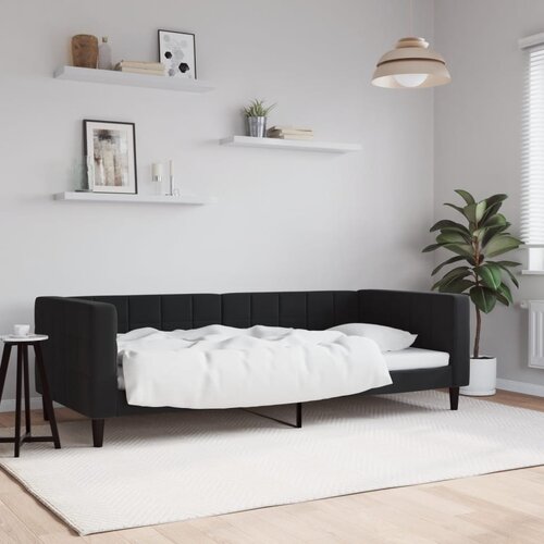 VidaXL Raztegljiva postelja črna 90x200 cm žamet Slike