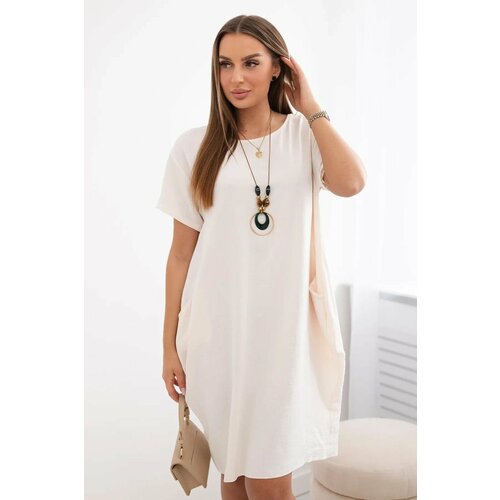 Kesi Dress with pockets and pendant light beige Slike
