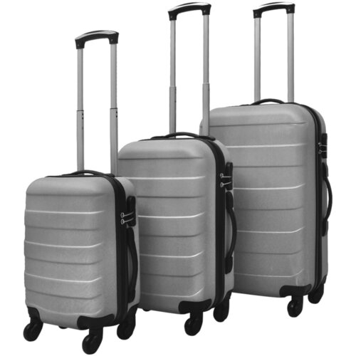 Trodijelni set čvrstih kovčega s kotačima srebrni 45,5/55/66 cm Cijene