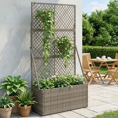  Vrtni saksija s re&scaron;etkom Siva 70 x 30 x 135 cm poliratan Cijene