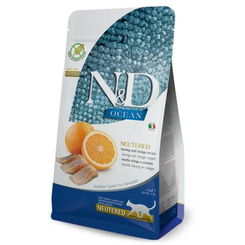 Farmina N&D Ocean hrana za sterilisane mačke - NEUTERED - Haringa i naranža 5kg Cene