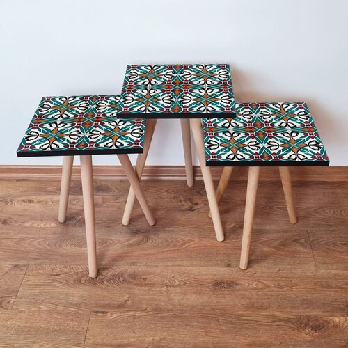 Hanah home 3Shp28 - multicolor multicolor nesting table (3 pieces) Cene