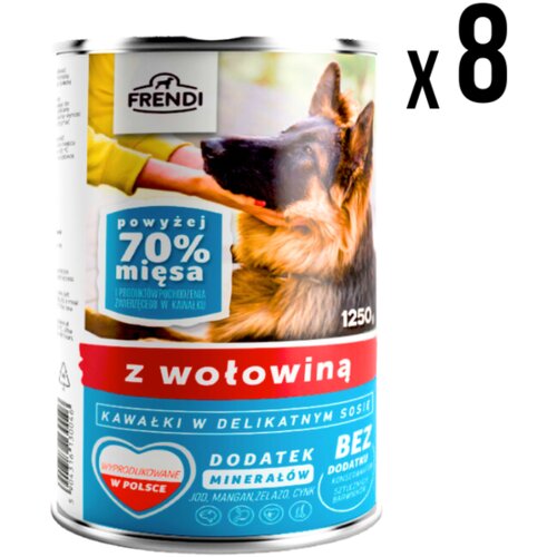 FRENDI Vlažna hrana za pse, Govedina, 1.250g, 8 komada Slike