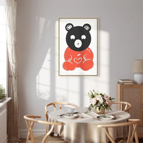  Slika - Thoughtful Bear (1 Part) Vertical 60x90 U prirodnom drvenom okviru Slike