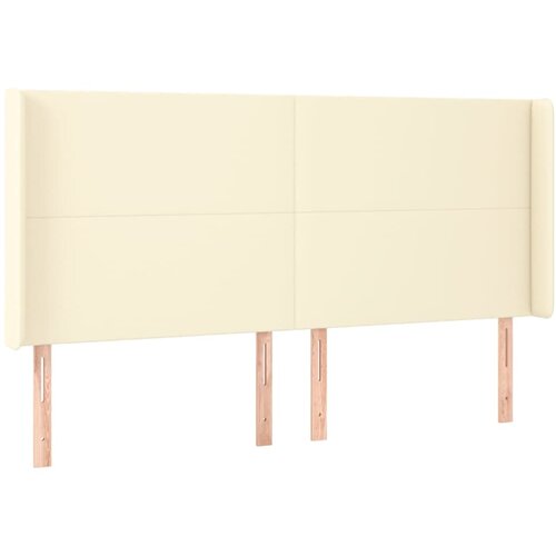 Krevet box spring s madracem LED krem 200x200cm od umjetne kože Slike