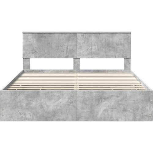  Krevetna konstrukcija s ladicama Betonski sivi 160 x 200 cm Siva 210 x 163 x 90 cm Slike