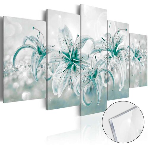  Slika na akrilnom staklu - Sapphire Lilies [Glass] 100x50 Slike