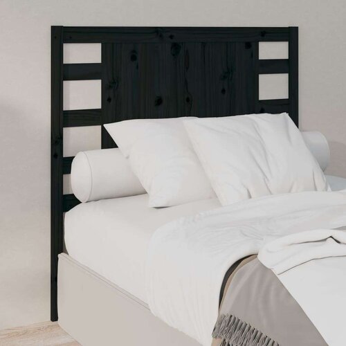  Uzglavlje crno 106 x 4 x 100 cm od masivne borovine Slike
