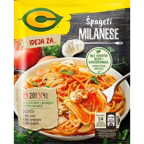 C proizvodi Dodatak C špageti milanese 45g Cene