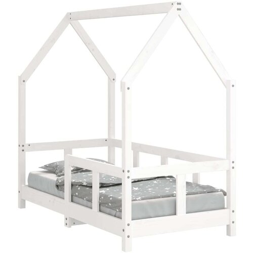 VidaXL Okvir za dječji krevet bijeli 70 x 140 cm od masivne borovine Slike