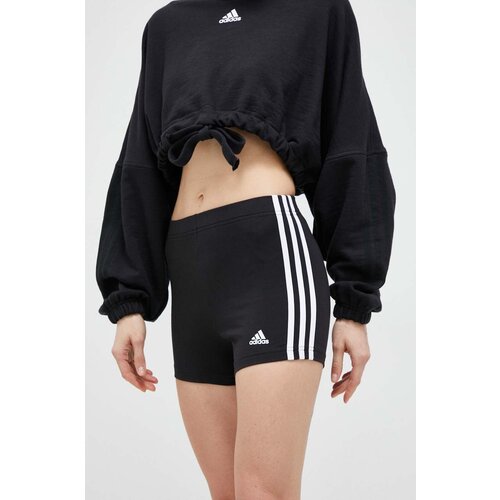 Adidas Kratke hlače za žene, boja: crna, s uzorkom, visoki struk Slike