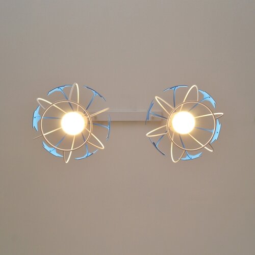  Dečji luster na sajli STARS 2xE27/15W/230V plava/bela Slike