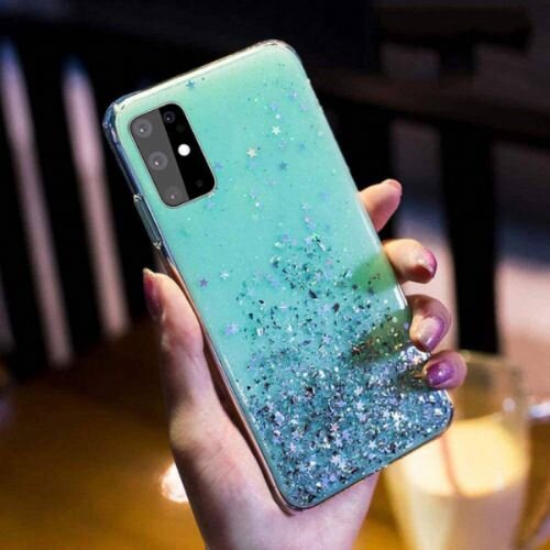 Nillkin silikonski ovitek z ble&amp;scaron;čicami sparkle za samsung galaxy A32 A326 5G - moder Slike