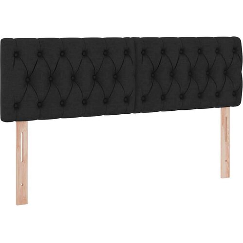  Krevet S LED lampica s uzglavljem Crna 140 x 200 cm tkanina Slike