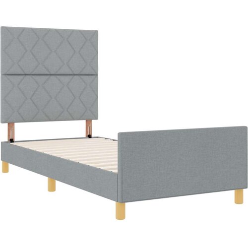  Okvir kreveta Svjetlosiva 100x200 cm Tkanina Slike