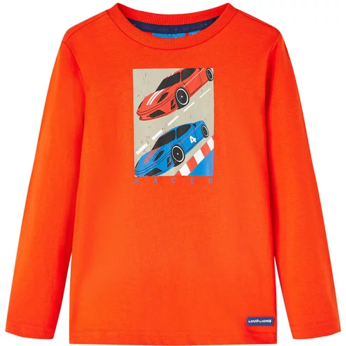 vidaXL Otroška majica z dolgimi rokavi živo oranžna 116
