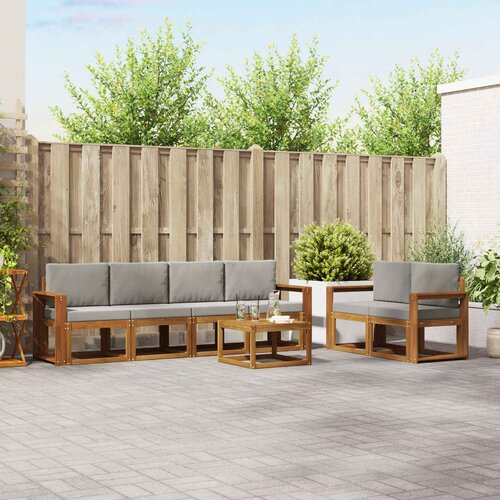  Set vanjskih sofa 7 kom. Prirodna i svijetlo siva Cene