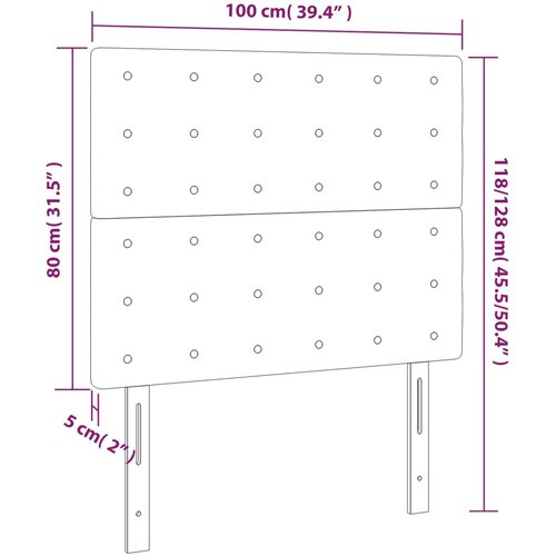  Uzglavlje tamno sivo 100x5x118/128 cm bar&amp;scaron;unasto Slike