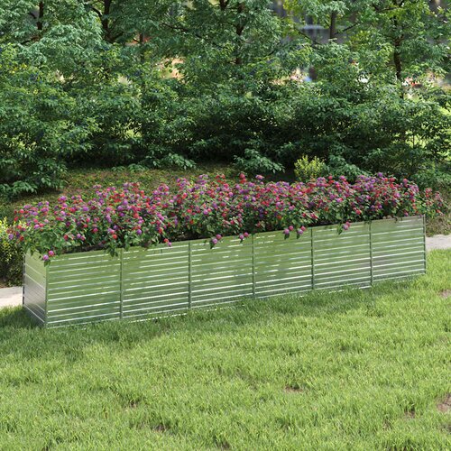  Povi&amp;scaron;ena vrtna gredica 480 x 80 x 77 cm pocinčani čelik srebrna Slike