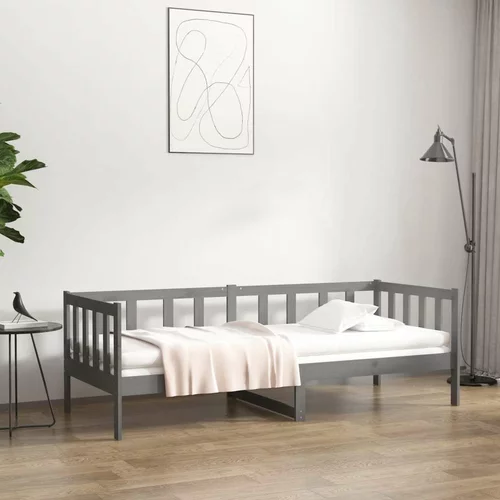  Dnevna postelja siva 80x200 cm trdna borovina, (20725061)