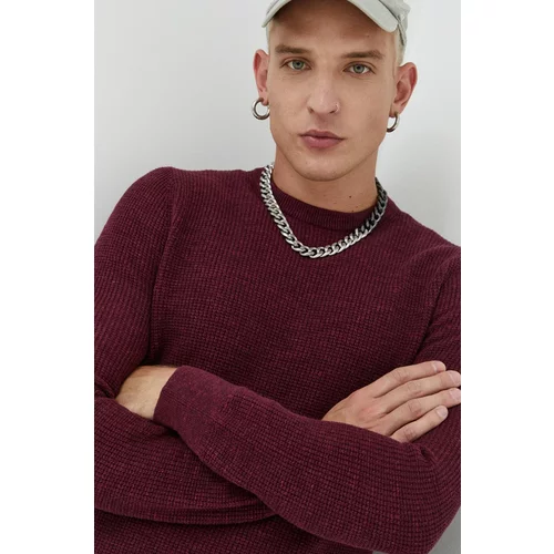 Superdry Bombažen pulover moški, bordo barva