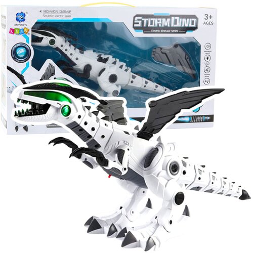  Robot dinozaver na baterije, ki hodi in sveti - bela Slike