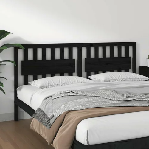  Uzglavlje za krevet crno 185 5 x 4 x 100 cm od masivne borovine