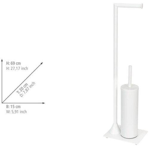 Wenko 26072100 - WC četka HELLA 15x69 cm bela Slike
