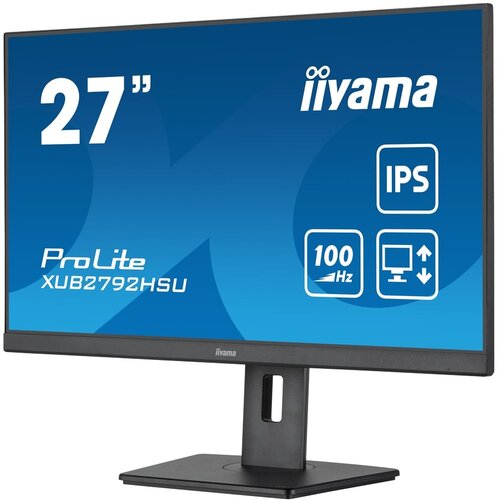 Iiyama Monitor LED XUB2792HSU-B6 27&amp;quot; IPS Slim-line 1920 x 1080 @100Hz 250 cd/m&amp;sup2; 1300:1 0.4ms HDMI DP 4x USB 3.2 HDCP height, swivel, tilt, pivot (rotation both sides) 3y - XUB2792HSU-B6 Slike