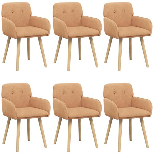 vidaXL Jedilni stoli 6 pcs Bouclé Bež 59 x 57 x 85 cm, (5000296738) Cene