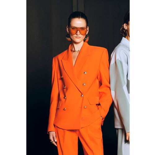 Trendyol X Zeynep Tosun Orange Button Detailed Oversize Jacket Slike