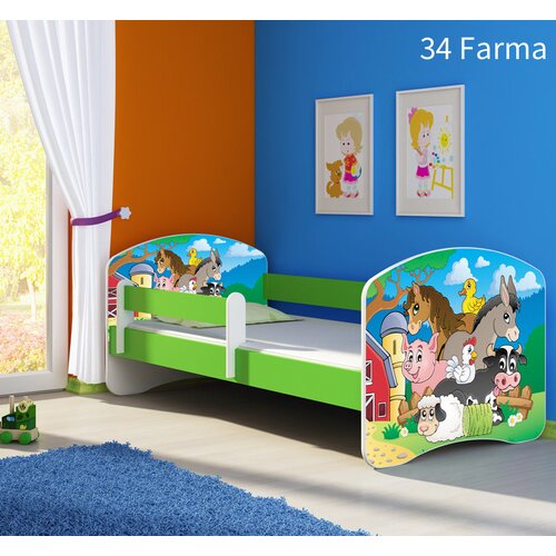  Dječji krevet ACMA s motivom, bočna zelena 160x80 cm 34 Farm Cene