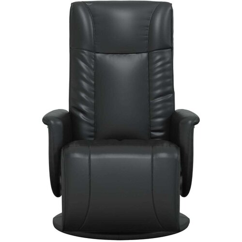 VidaXL Naslonjač od umjetne kože s osloncem za noge crni Slike