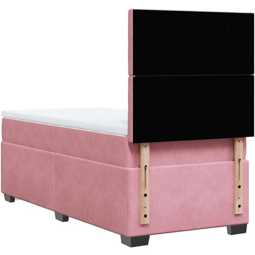 VidaXL box spring krevet s madracem ružičasti 100x200 cm bar&amp;scaron;unasti Slike