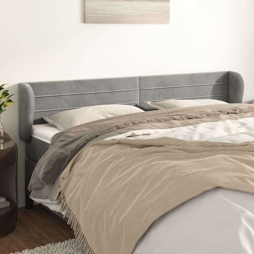  Uzglavlje s ušima svjetlosivo 203x23x78/88 cm baršunasto Cijene