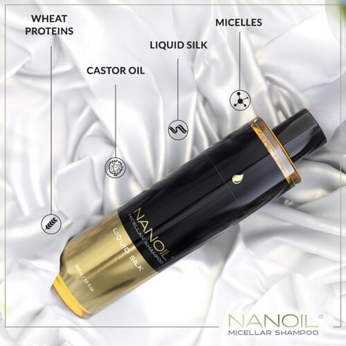 Nanoil Liquid Silk micelarni &amp;scaron;ampon za sjajnu i mekanu kosu 300 ml Slike
